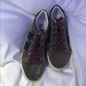 sparkly gold black maroon steve maddens